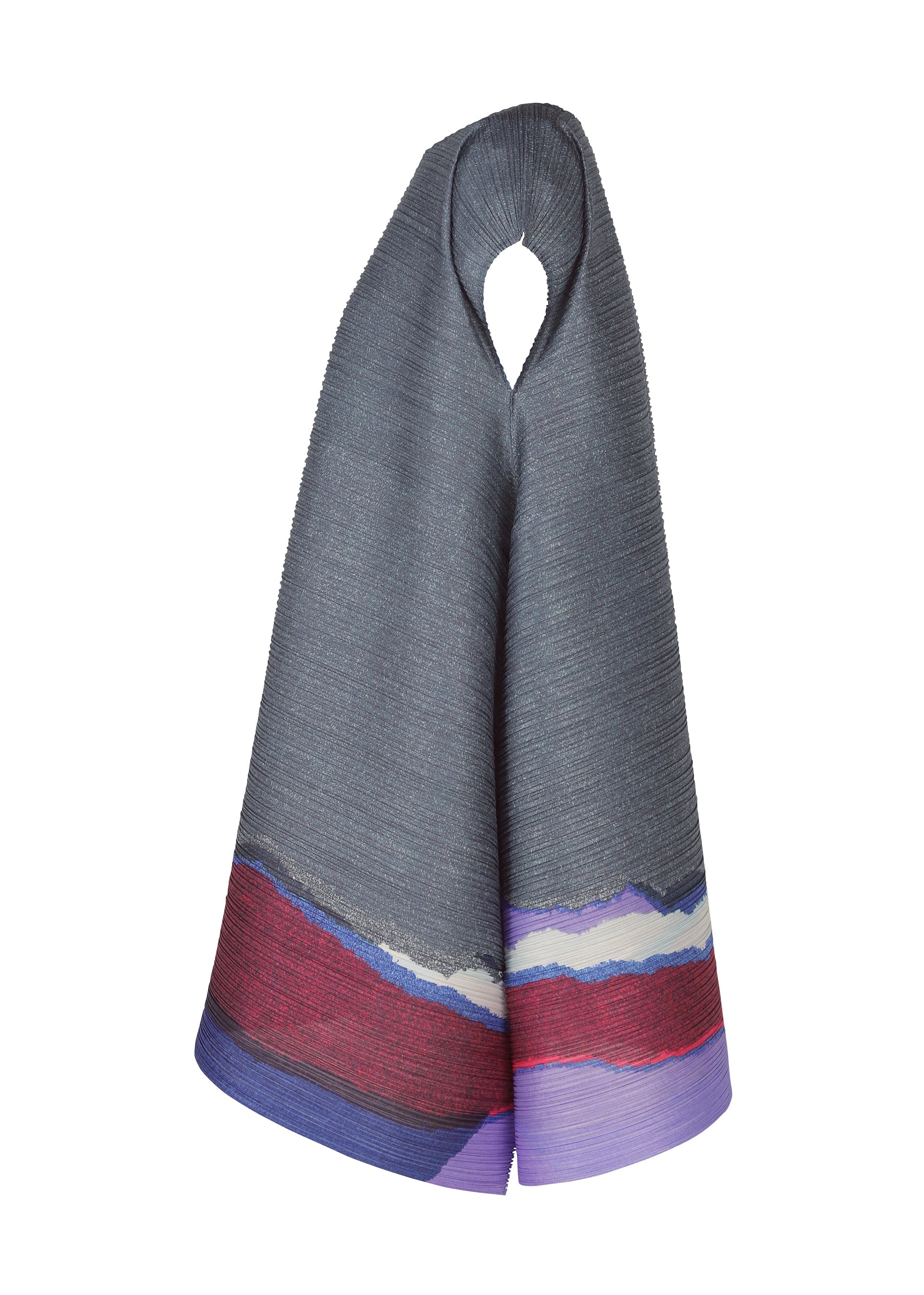 A detail shot of the PLEATS PLEASE ISSEY MIYAKE GRAINY COLORS tunic.