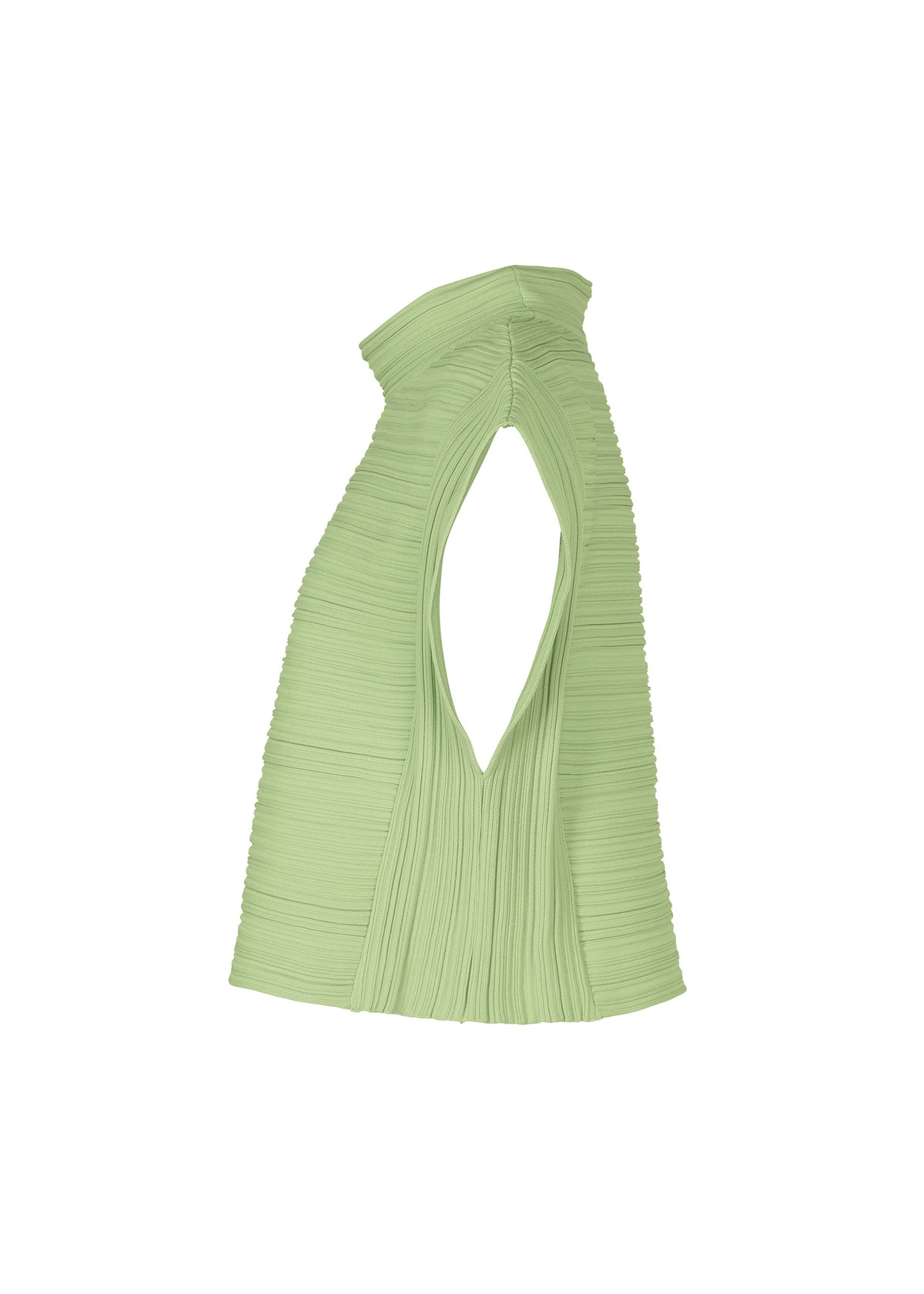 A detail shot of the PLEATS PLEASE ISSEY MIYAKE CREPE KNIT vest.