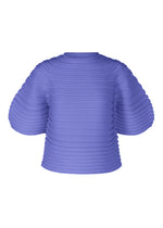 A product shot of the PLEATS PLEASE ISSEY MIYAKE MUSHROOM KNIT top in steel blue (74).