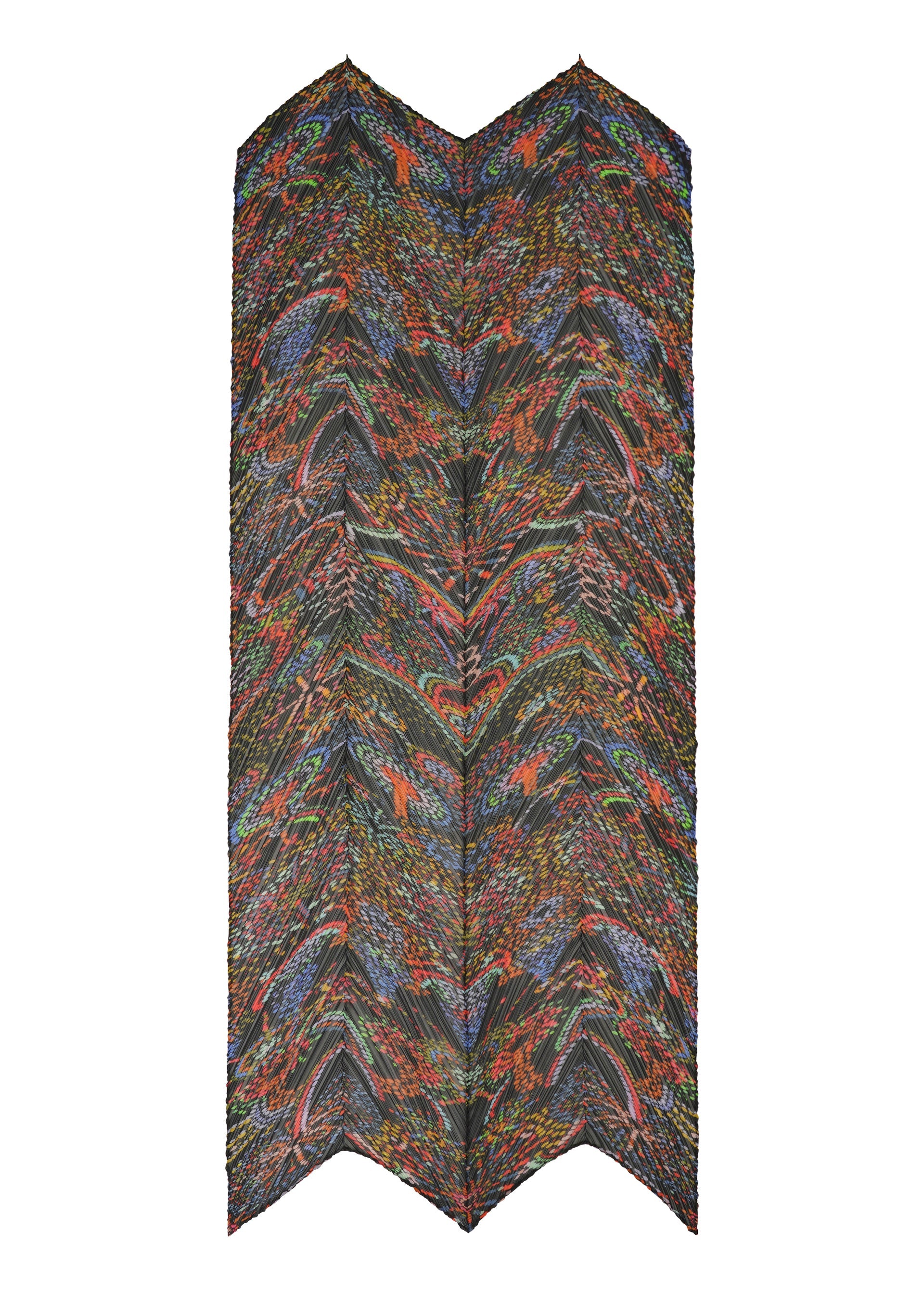 A detail shot of the PLEATS PLEASE ISSEY MIYAKE LIGHT FESTIVAL SCARF stole.