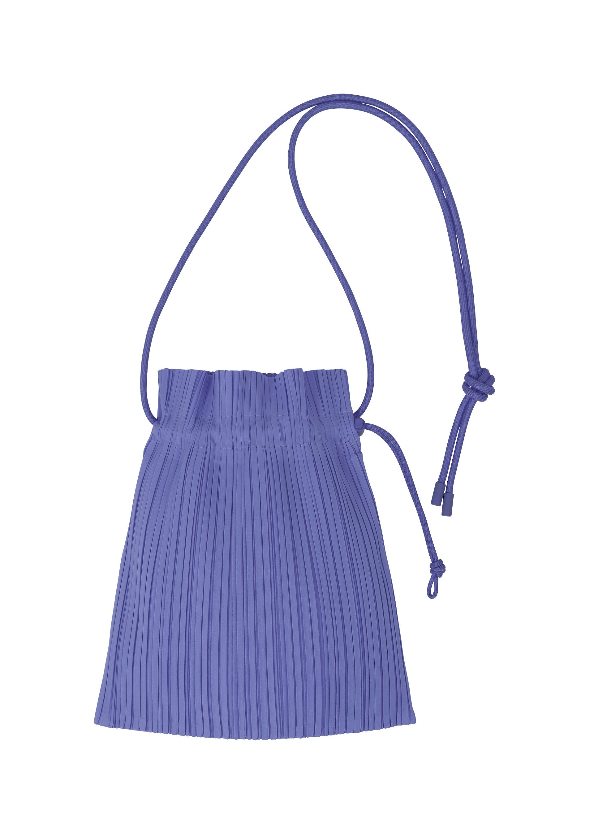 A product shot of the PLEATS PLEASE ISSEY MIYAKE PLEATS MINI POCHETTE bag in steel blue (74).