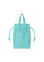 A product shot of the PLEATS PLEASE ISSEY MIYAKE PLEATS TOTE BAG bag in aqua blue (76).