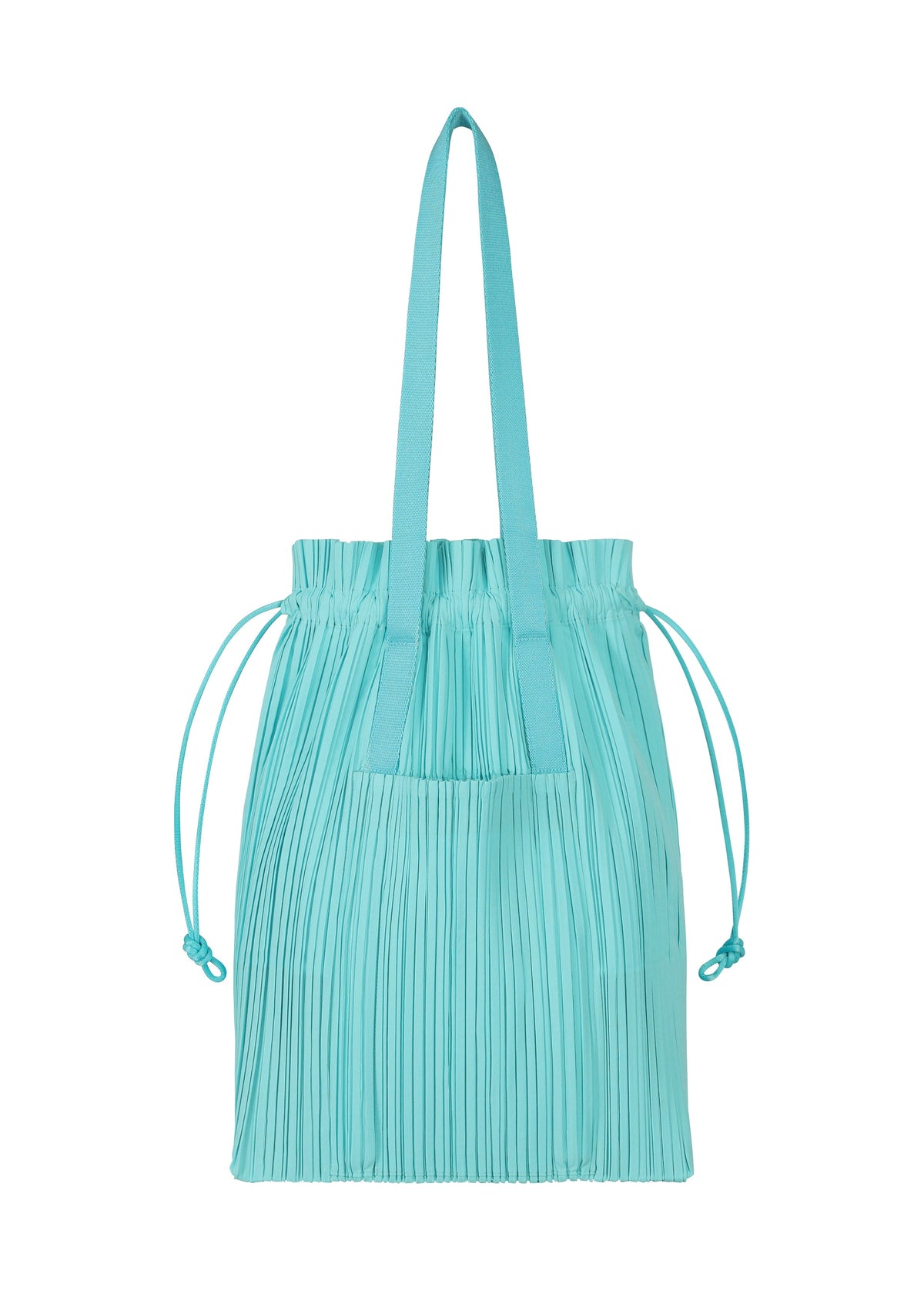A product shot of the PLEATS PLEASE ISSEY MIYAKE PLEATS TOTE BAG bag in aqua blue (76).