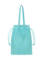 A product shot of the PLEATS PLEASE ISSEY MIYAKE PLEATS TOTE BAG bag in aqua blue (76).