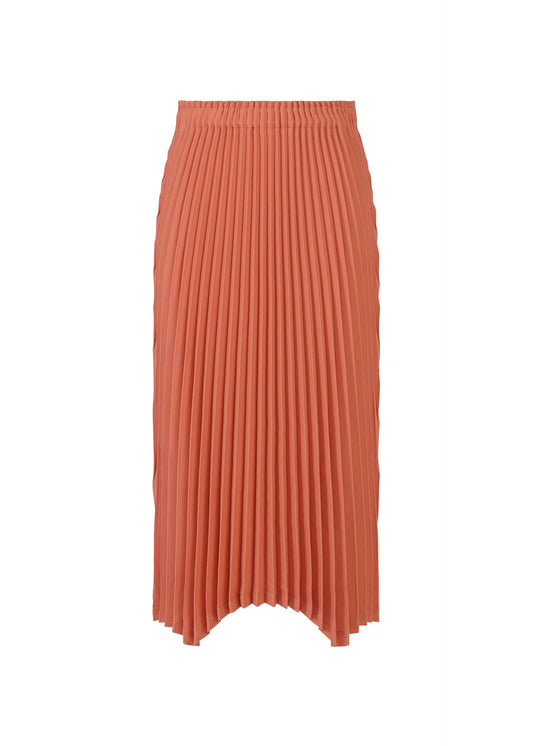 A product shot of the PLEATS PLEASE ISSEY MIYAKE CIRCULAR skirt in coral pink (29).