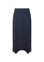 A product shot of the PLEATS PLEASE ISSEY MIYAKE CIRCULAR skirt in navy (75).