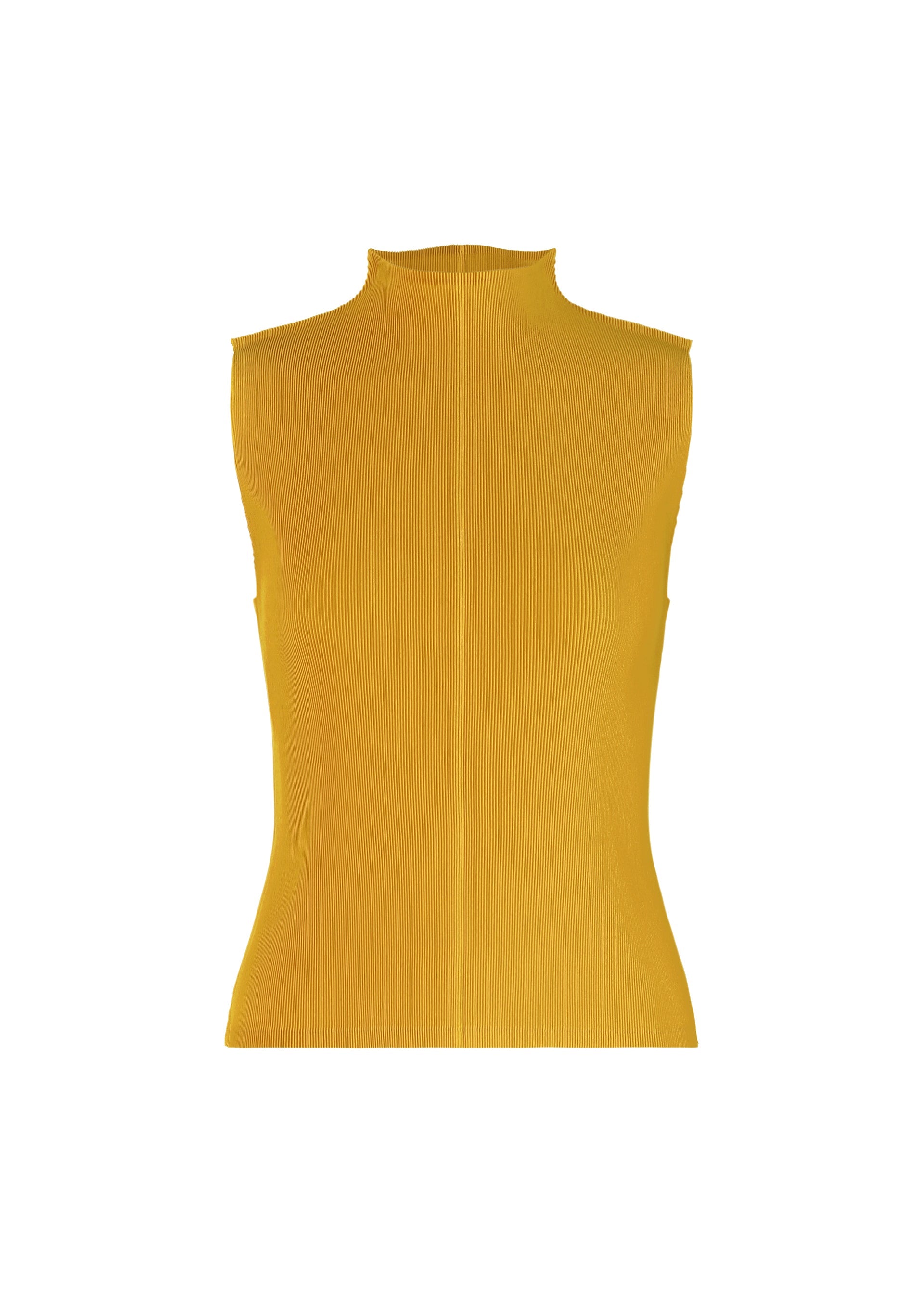 A product shot of the PLEATS PLEASE ISSEY MIYAKE MIST JULY top in yellow.