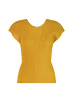 A product shot of the PLEATS PLEASE ISSEY MIYAKE MIST JULY top in yellow.