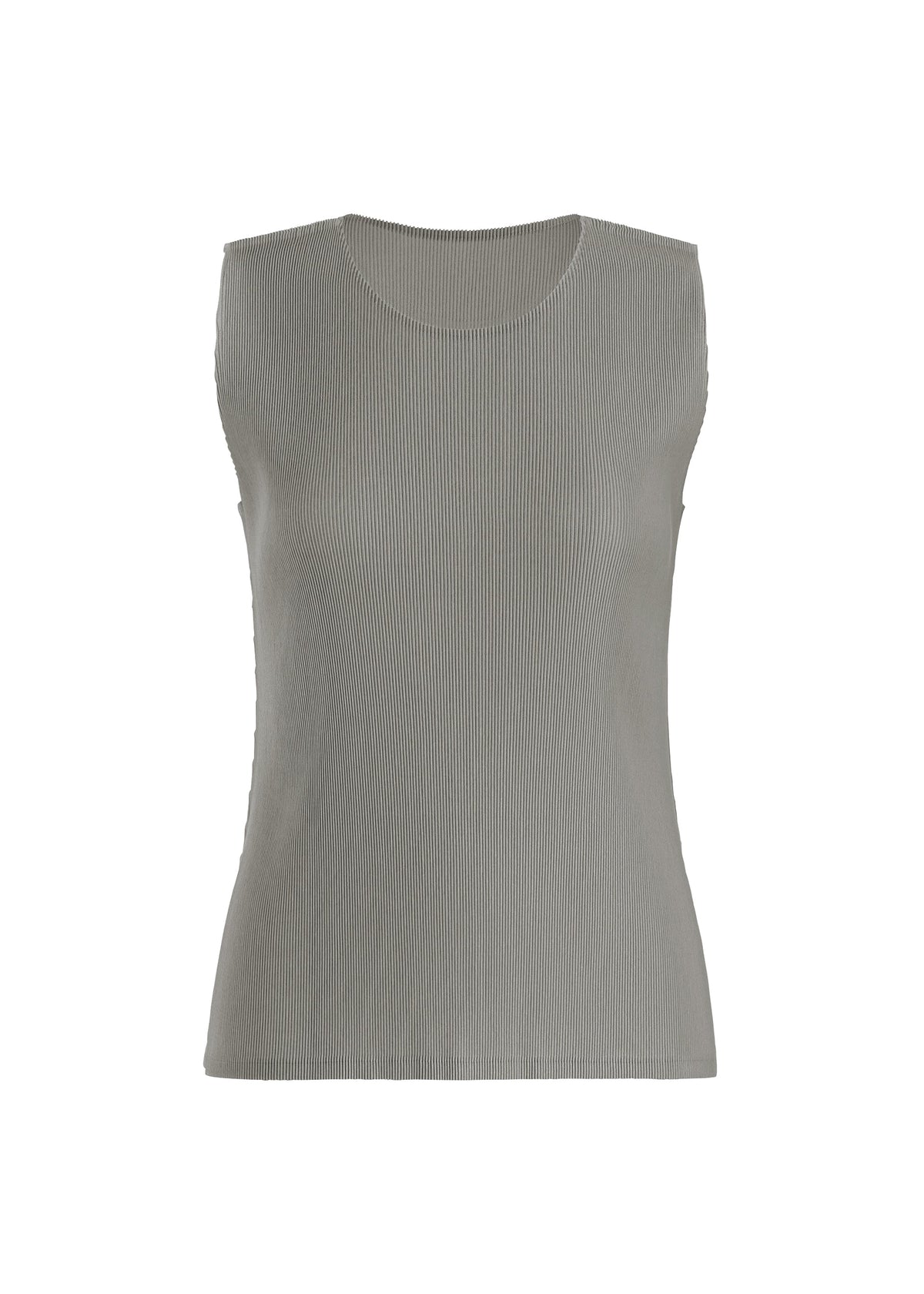 A product shot of the PLEATS PLEASE ISSEY MIYAKE MIST SEPTEMBER top in grey (12).