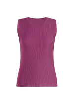 A product shot of the PLEATS PLEASE ISSEY MIYAKE MIST SEPTEMBER top in magenta (85).