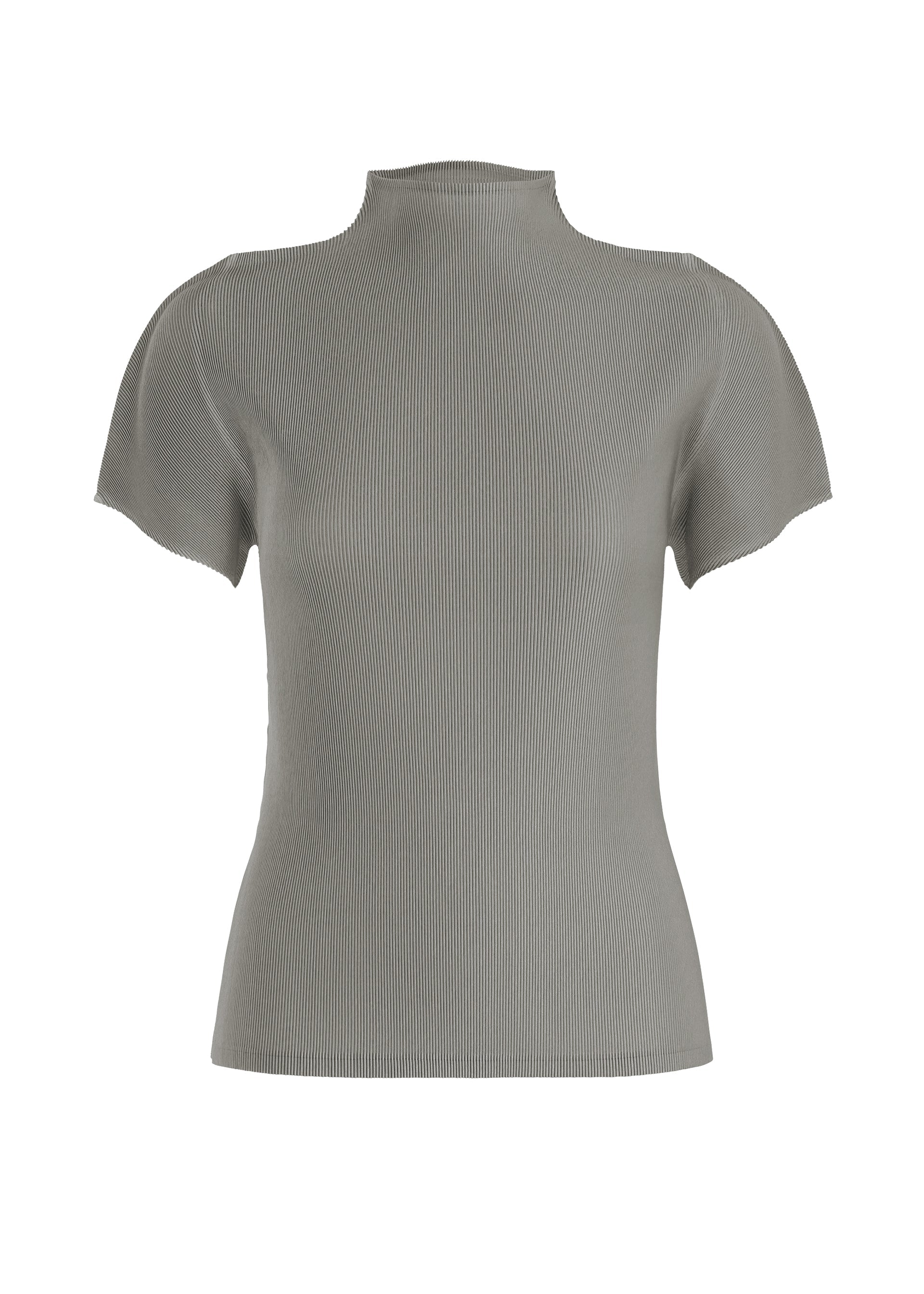 A product shot of the PLEATS PLEASE ISSEY MIYAKE MIST SEPTEMBER top in grey (12).