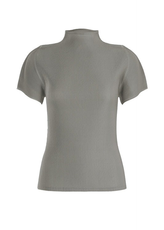 A product shot of the PLEATS PLEASE ISSEY MIYAKE MIST SEPTEMBER top in grey (12).