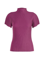 A product shot of the PLEATS PLEASE ISSEY MIYAKE MIST SEPTEMBER top in magenta (85).