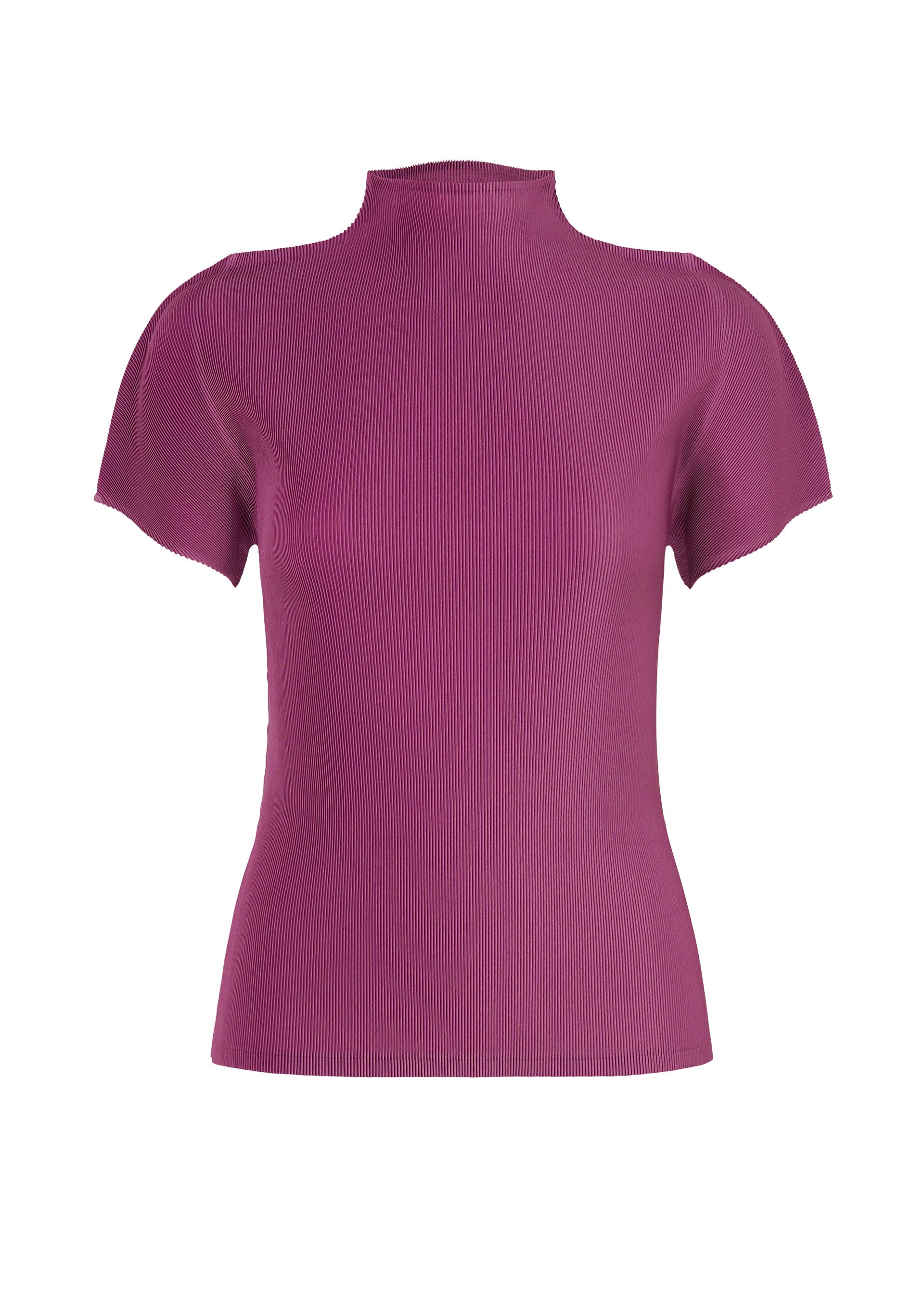 A product shot of the PLEATS PLEASE ISSEY MIYAKE MIST SEPTEMBER top in magenta (85).