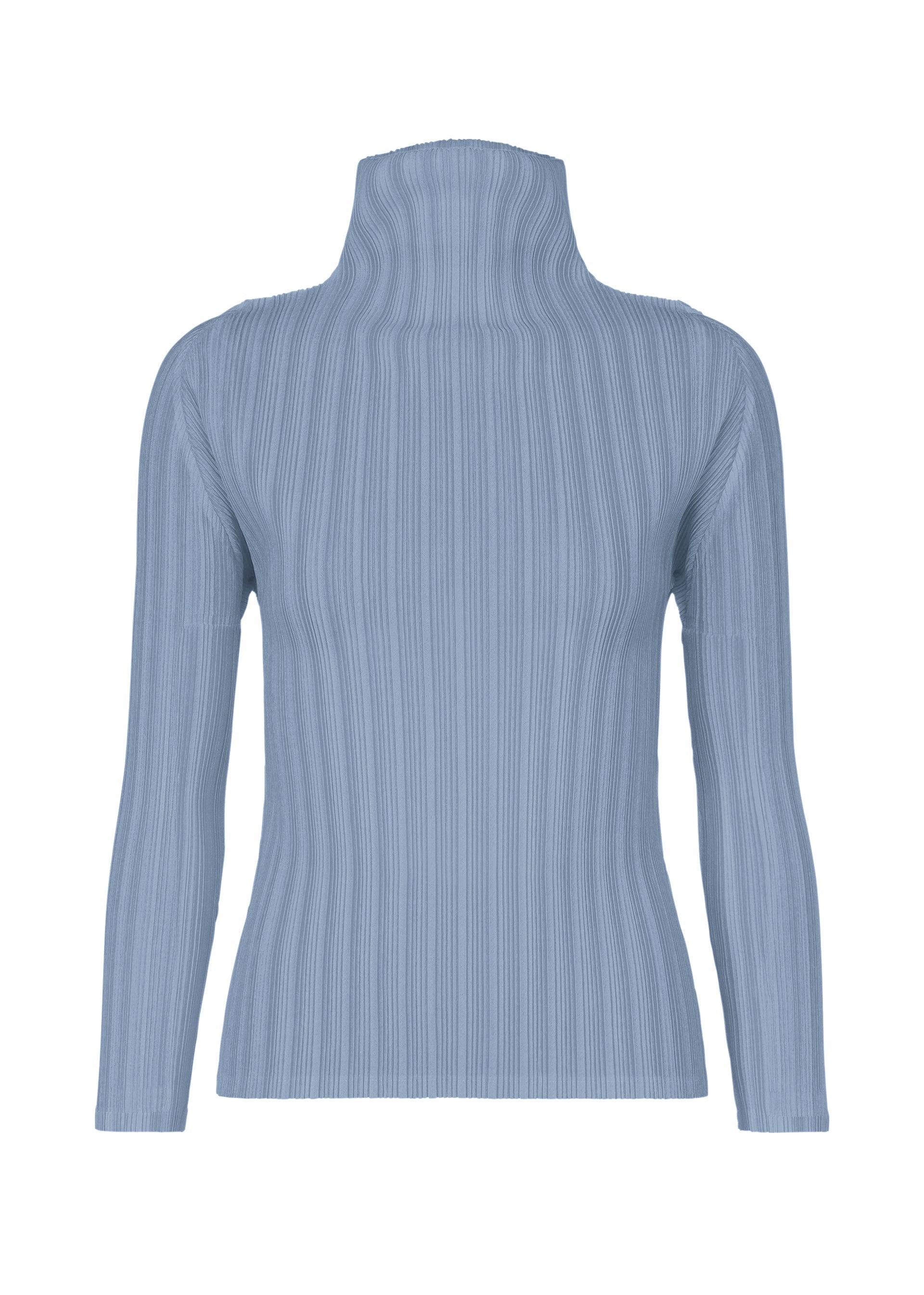 トップス RIB PLEATS DECEMBER RIB PLEATS DECEMBER Slim-fit Top Steel Blue – The official ISSEY