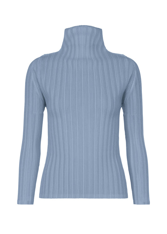 A product shot of the PLEATS PLEASE ISSEY MIYAKE RIB PLEATS DECEMBER clothing in steel blue (74).