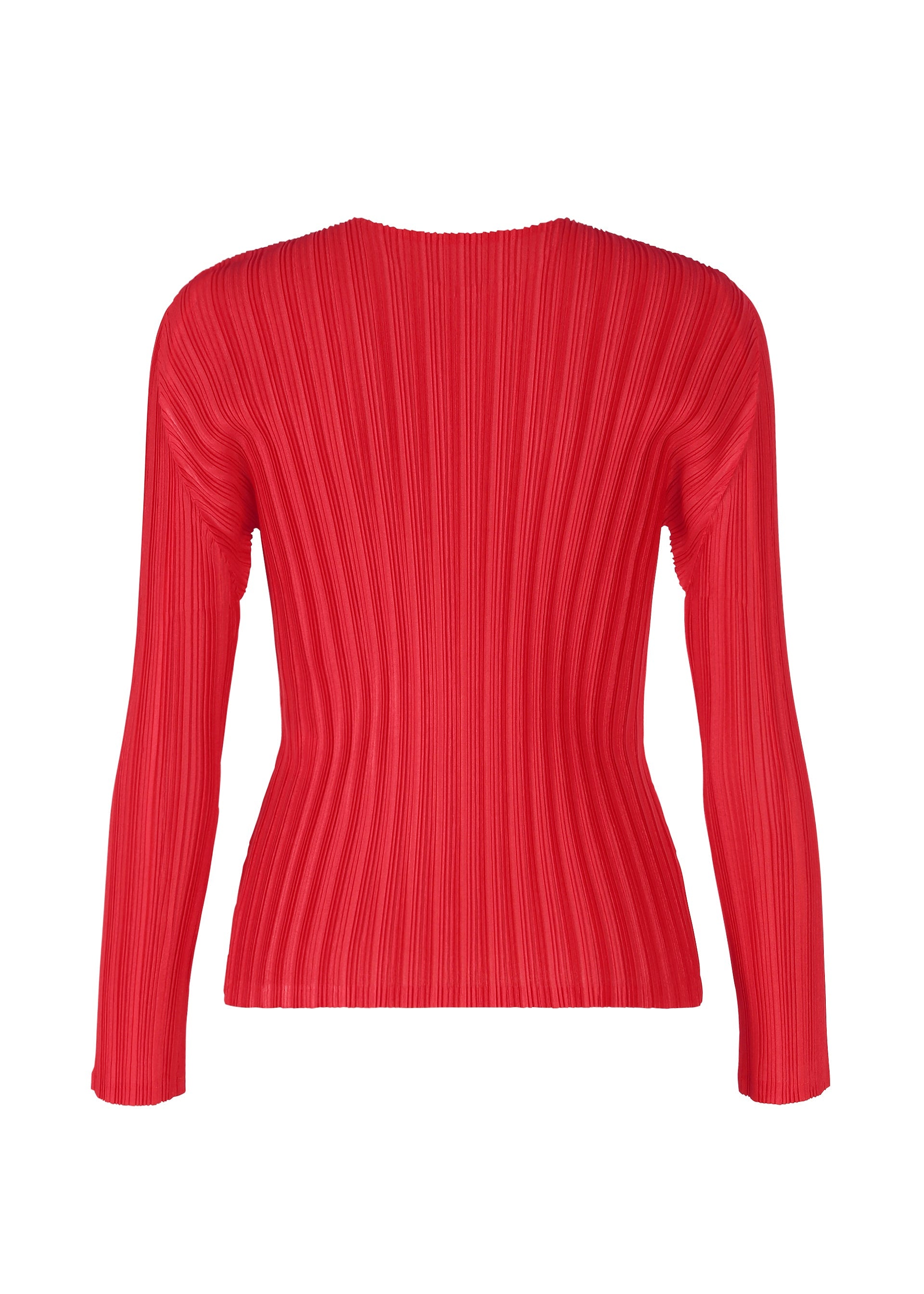 A detail shot of the PLEATS PLEASE ISSEY MIYAKE RIB PLEATS NOVEMBER top.