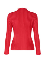 A detail shot of the PLEATS PLEASE ISSEY MIYAKE RIB PLEATS NOVEMBER top.