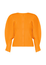 A product shot of the PLEATS PLEASE ISSEY MIYAKE RIB PLEATS DECEMBER clothing in yellow (52).