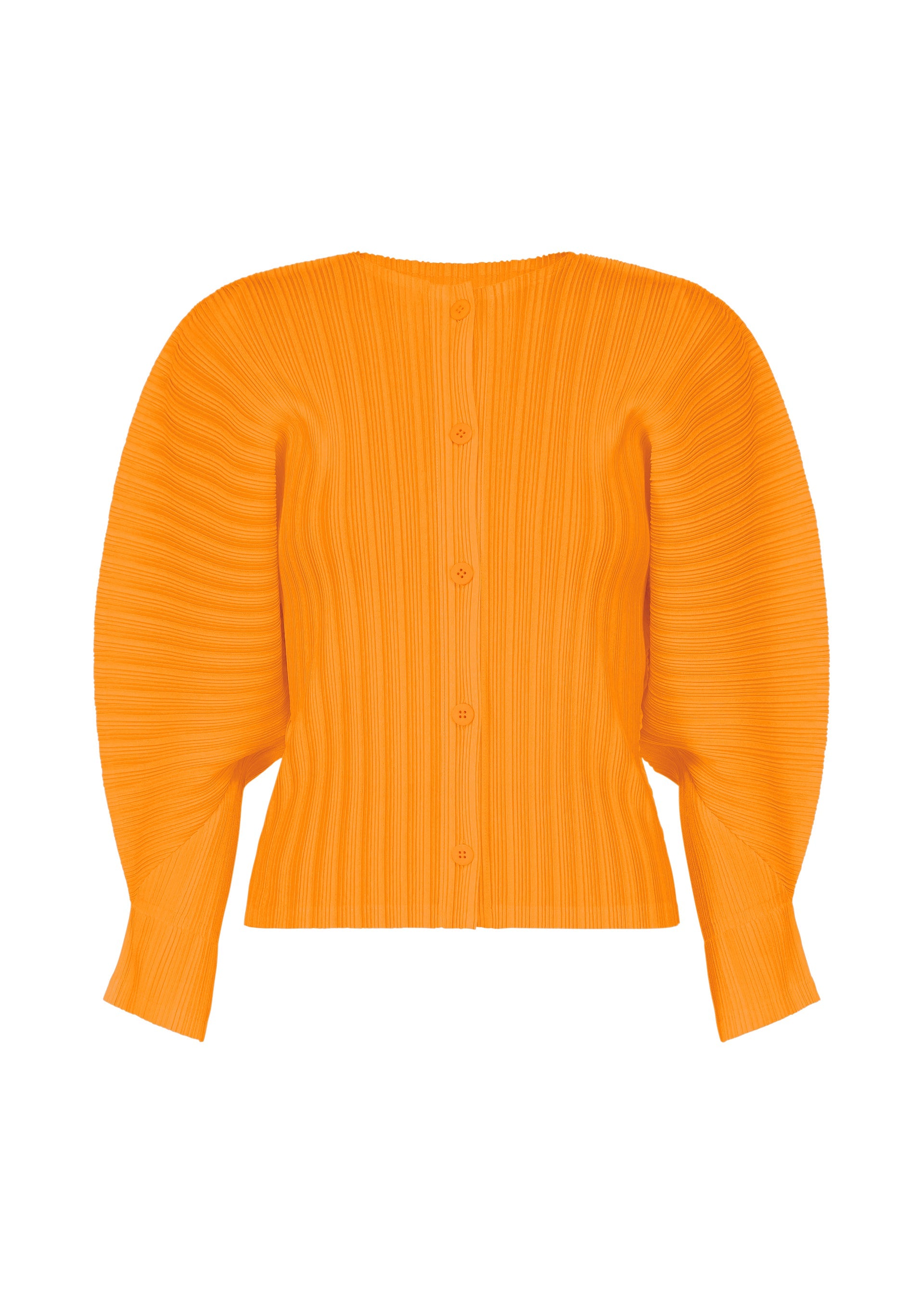 A product shot of the PLEATS PLEASE ISSEY MIYAKE RIB PLEATS DECEMBER clothing in yellow (52).