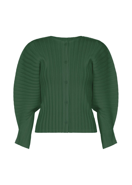 A product shot of the PLEATS PLEASE ISSEY MIYAKE RIB PLEATS DECEMBER clothing in forest green (64).