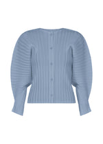 A product shot of the PLEATS PLEASE ISSEY MIYAKE RIB PLEATS DECEMBER clothing in steel blue (74).
