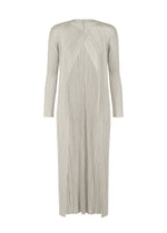 A product shot of the PLEATS PLEASE ISSEY MIYAKE MONTHLY COLORS SEPTEMBER coat in light grey (10).