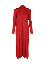 A product shot of the PLEATS PLEASE ISSEY MIYAKE MONTHLY COLORS NOVEMBER coat in red (24).