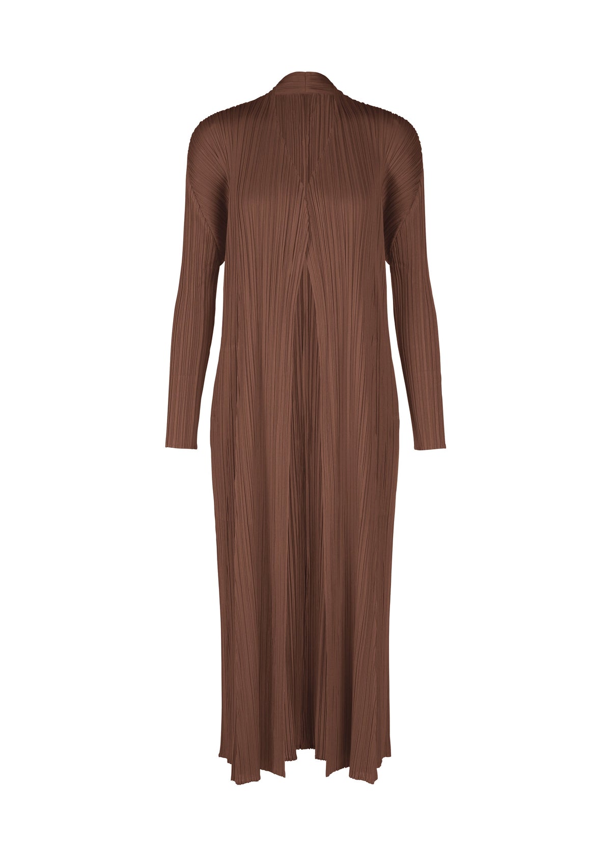 A product shot of the PLEATS PLEASE ISSEY MIYAKE MONTHLY COLORS NOVEMBER coat in brown (44).
