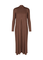 A product shot of the PLEATS PLEASE ISSEY MIYAKE MONTHLY COLORS NOVEMBER coat in brown (44).