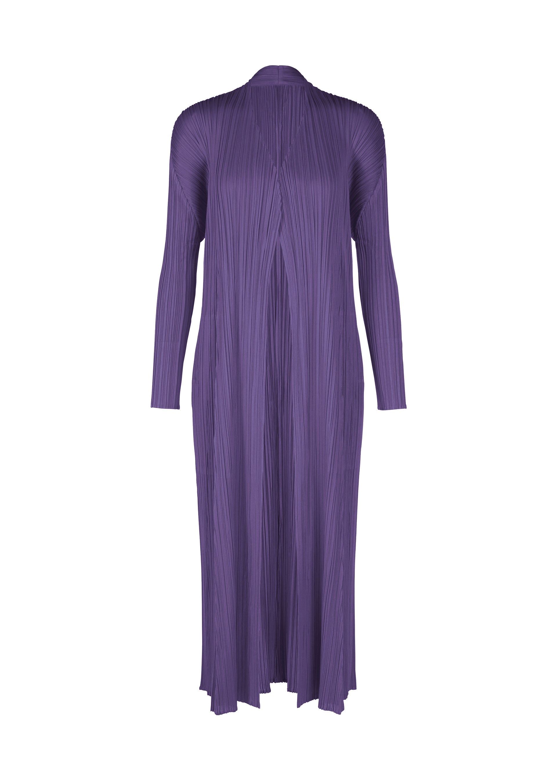 A product shot of the PLEATS PLEASE ISSEY MIYAKE MONTHLY COLORS NOVEMBER coat in purple (81).
