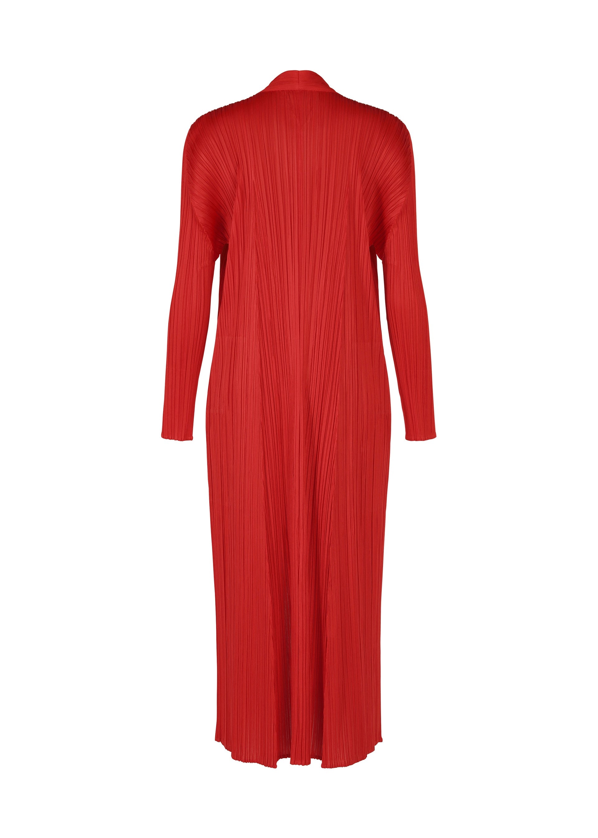 A detail shot of the PLEATS PLEASE ISSEY MIYAKE MONTHLY COLORS NOVEMBER coat.