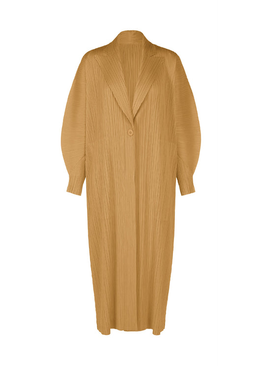 A product shot of the PLEATS PLEASE ISSEY MIYAKE MONTHLY COLORS DECEMBER clothing in yellow ochre (55).