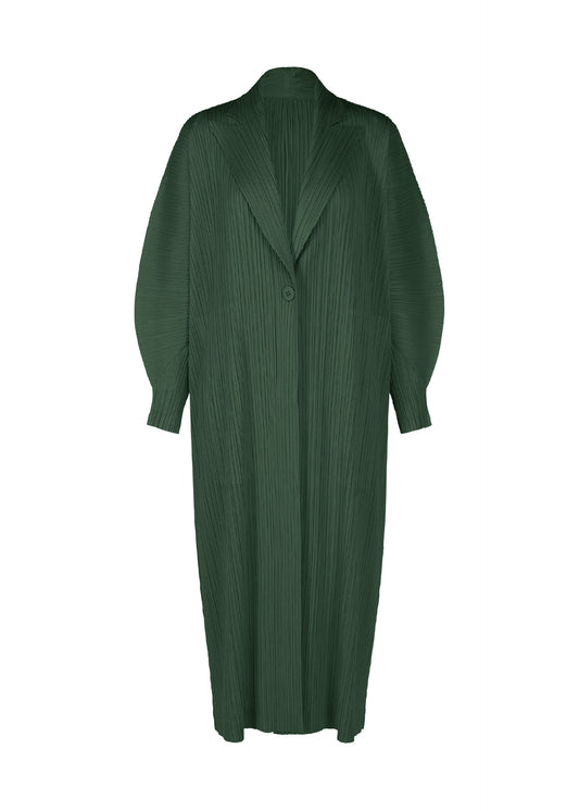 A product shot of the PLEATS PLEASE ISSEY MIYAKE MONTHLY COLORS DECEMBER clothing in forest green (64).