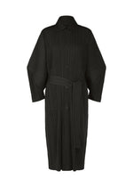 A product shot of the PLEATS PLEASE ISSEY MIYAKE WOOL PLEATS coat in black (15).