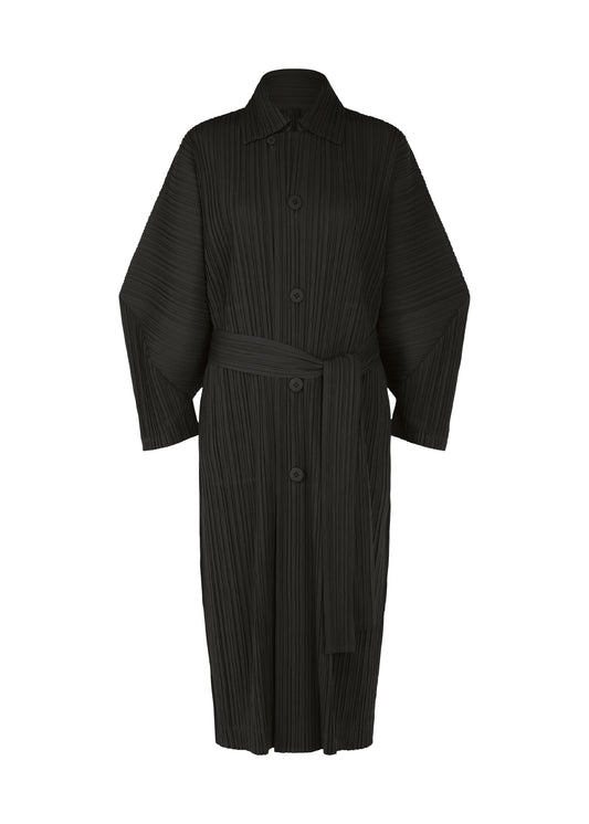 A product shot of the PLEATS PLEASE ISSEY MIYAKE WOOL PLEATS coat in black (15).