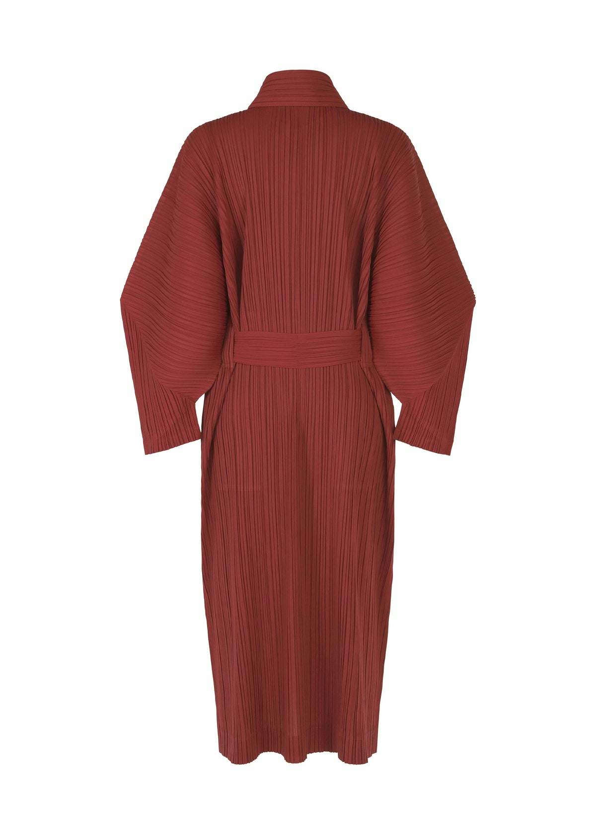 A detail shot of the PLEATS PLEASE ISSEY MIYAKE WOOL PLEATS coat.