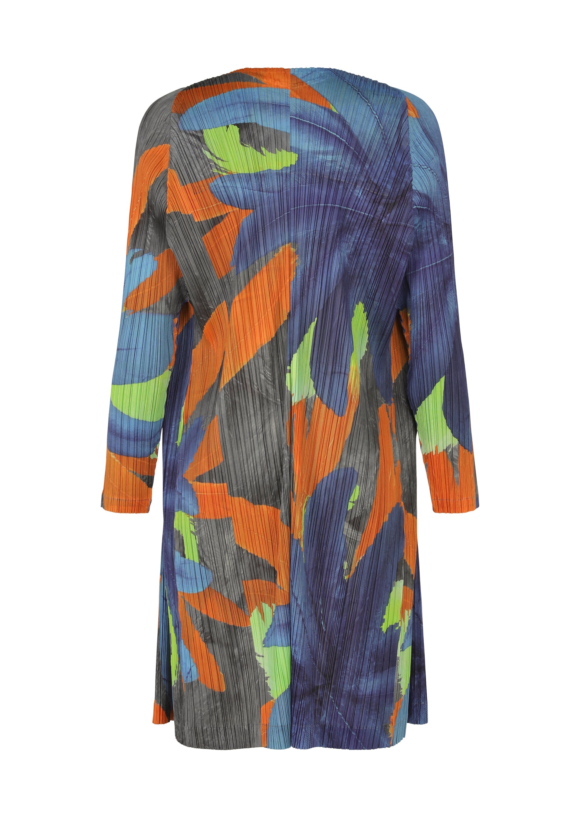 A detail shot of the PLEATS PLEASE ISSEY MIYAKE CARNIVAL coat.