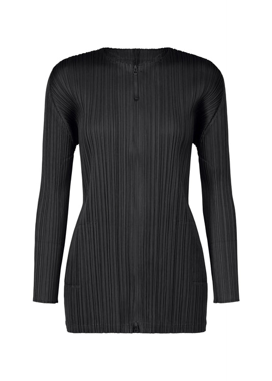 A product shot of the PLEATS PLEASE ISSEY MIYAKE MONTHLY COLORS SEPTEMBER jacket in black (15).