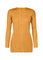 A product shot of the PLEATS PLEASE ISSEY MIYAKE MONTHLY COLORS SEPTEMBER jacket in ochre (56).
