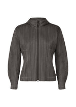 A product shot of the PLEATS PLEASE ISSEY MIYAKE COTTON DENIM jacket in black (15).