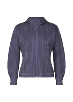 A product shot of the PLEATS PLEASE ISSEY MIYAKE COTTON DENIM jacket in blue (72).