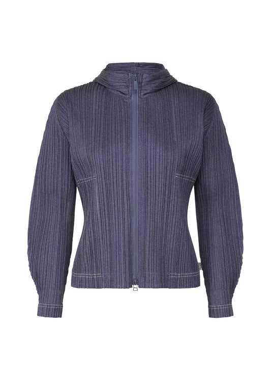 A product shot of the PLEATS PLEASE ISSEY MIYAKE COTTON DENIM jacket in blue (72).