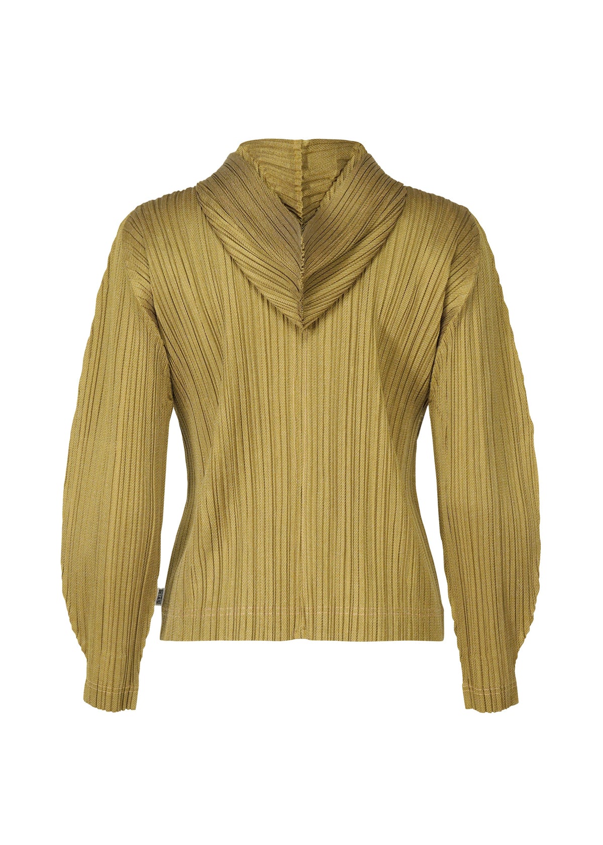 A detail shot of the PLEATS PLEASE ISSEY MIYAKE COTTON DENIM jacket.