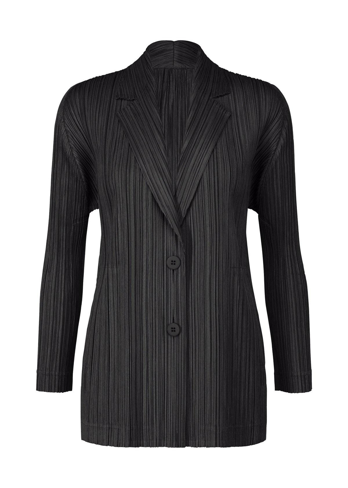 A product shot of the PLEATS PLEASE ISSEY MIYAKE PLEATS JACKET jacket in black (15).