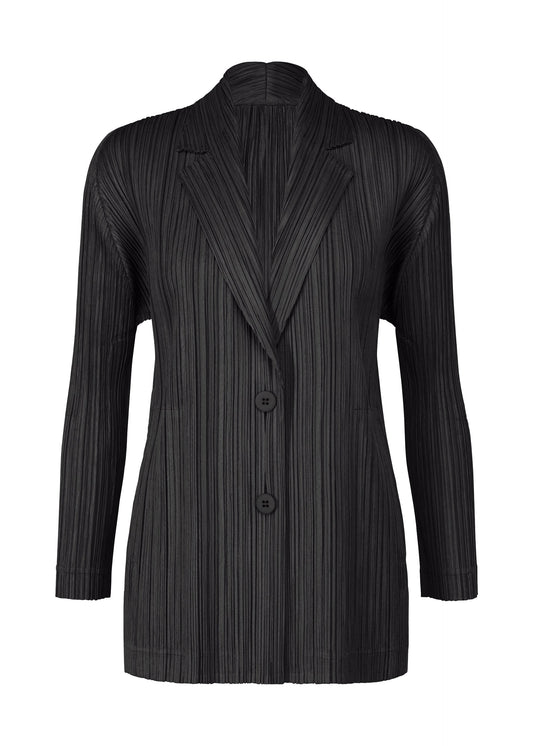 A product shot of the PLEATS PLEASE ISSEY MIYAKE PLEATS JACKET jacket in black (15).