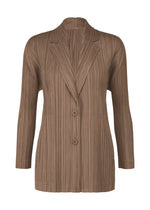 A product shot of the PLEATS PLEASE ISSEY MIYAKE PLEATS JACKET jacket in brown (44).