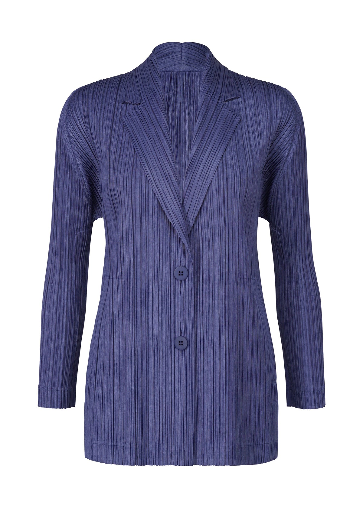 A product shot of the PLEATS PLEASE ISSEY MIYAKE PLEATS JACKET jacket in deep blue (76).