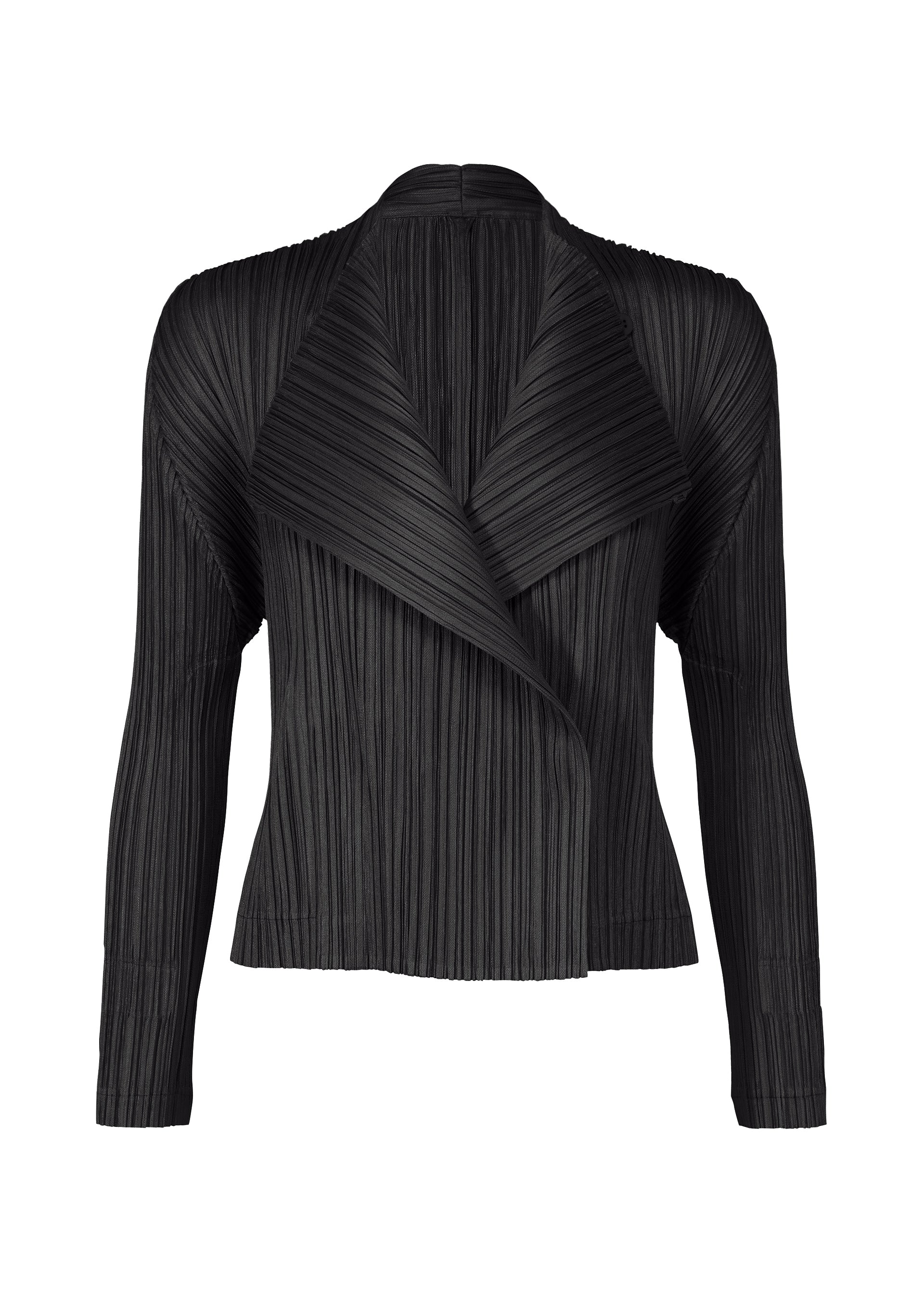 A product shot of the PLEATS PLEASE ISSEY MIYAKE PLEATS JACKET jacket in black (15).
