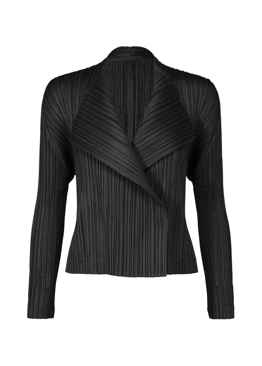 A product shot of the PLEATS PLEASE ISSEY MIYAKE PLEATS JACKET jacket in black (15).